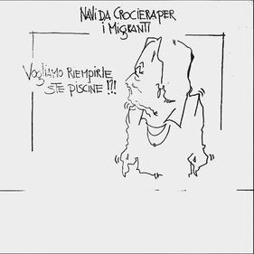 La vignetta del giorno: la Ministra Lamorgese e le navi da crociecrocieran t'ra dei migranti 1