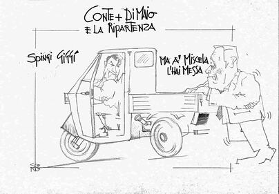 La vignetta del giorno: Conte, Di Maio e la ripartenza 1