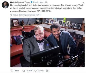 Stephen Hawking, le reazioni social sulla morte 6