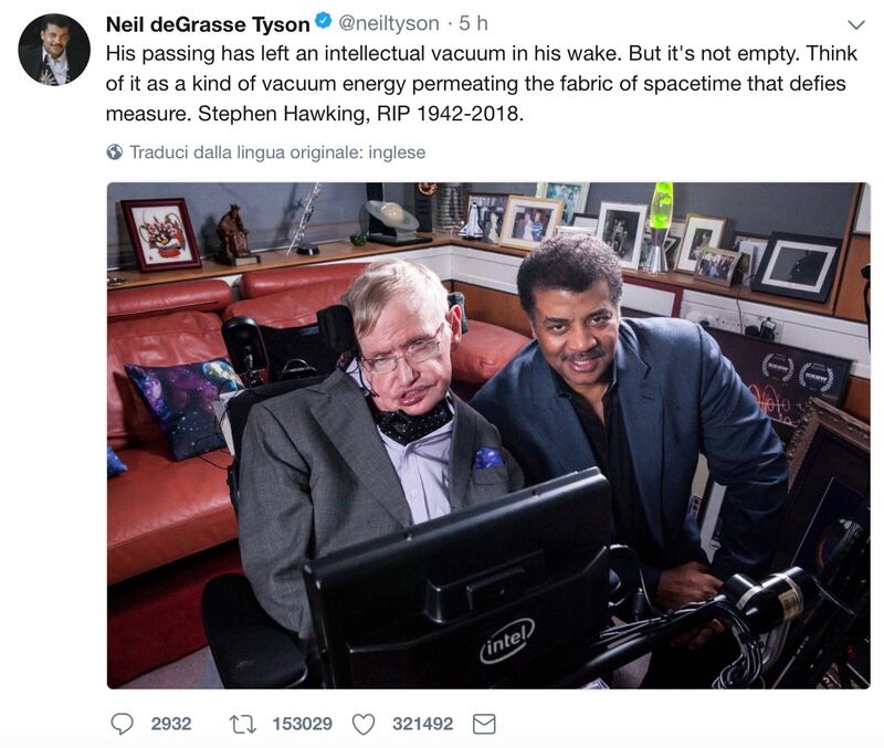Stephen Hawking, le reazioni social sulla morte 6