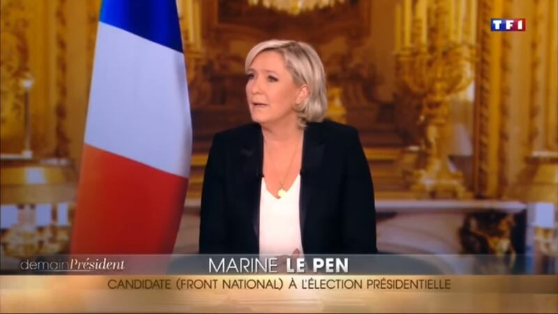 Marine Le Pen a TF1: "Via la bandiera dell'Ue dallo studio" 1