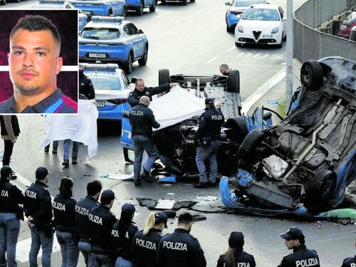 Muore un agente di 32 anni. Cordone umano dei colleghi