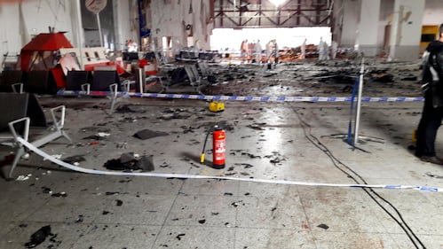 La devastazione a Zaventem dopo l'attentato jihadista 3