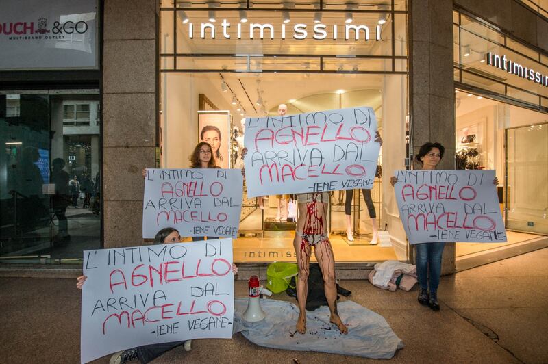Iene Vegane protestano contro Intimissimi 3