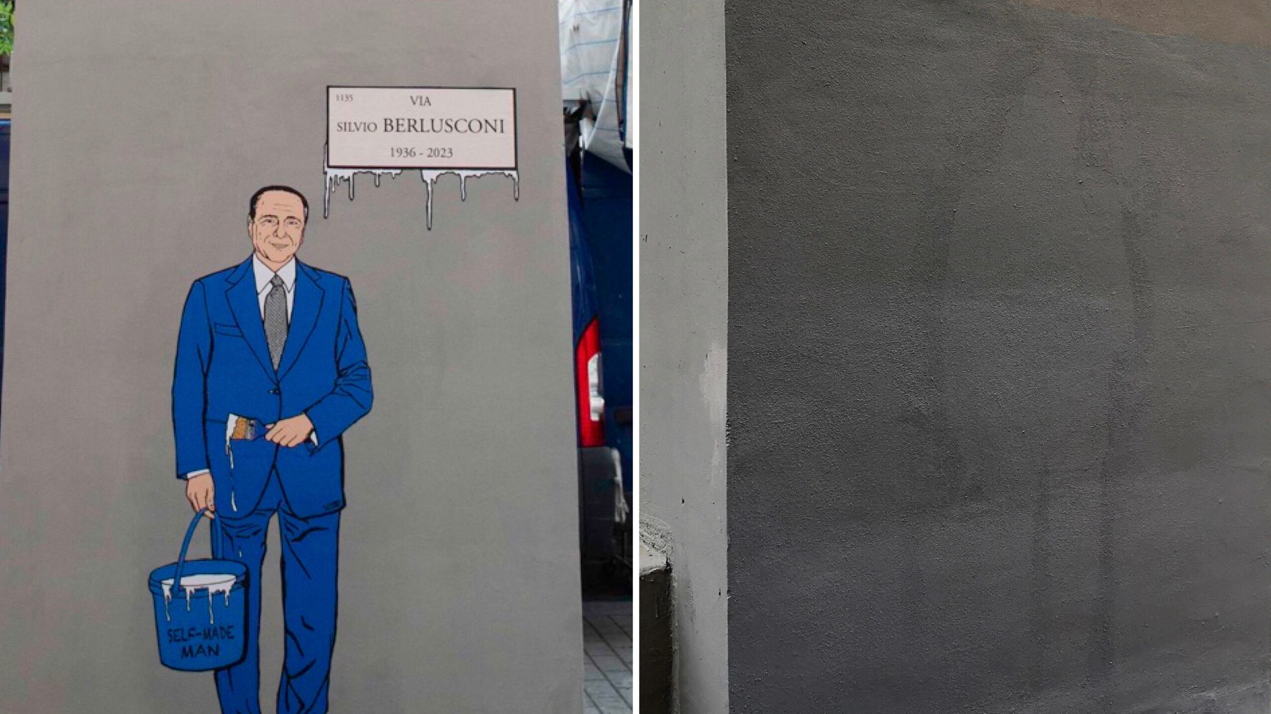 Altro sfregio a Berlusconi: cancellato il murale