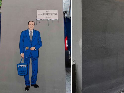 Altro sfregio a Berlusconi: cancellato il murale