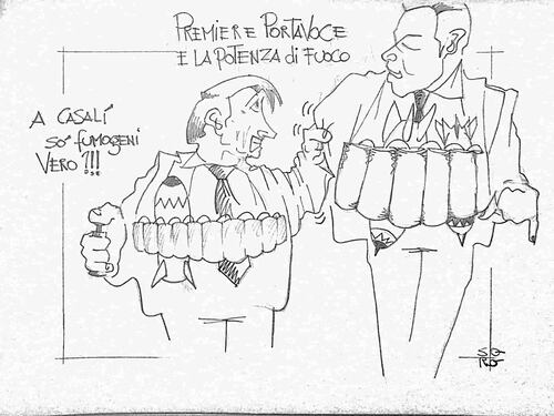 La vignetta del giorno: Conte-Casalino e la potenza di fuoco