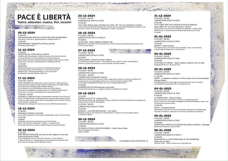 Programma finale di "Cantierememoria 2024", la rassegna di eventi promossa dalla Casa della Memoria di Milano