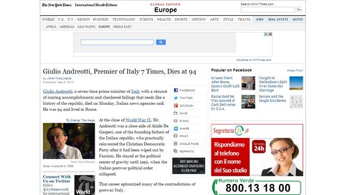 Morte di Andreotti: la stampa estera 2