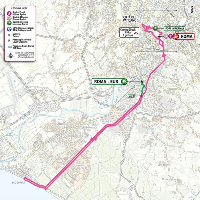 Giro 2024 tappa 21 planimetria
