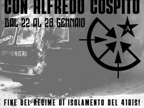 "Chiamata internazionale all'azione". Il volantino degli anarchici per Cospito