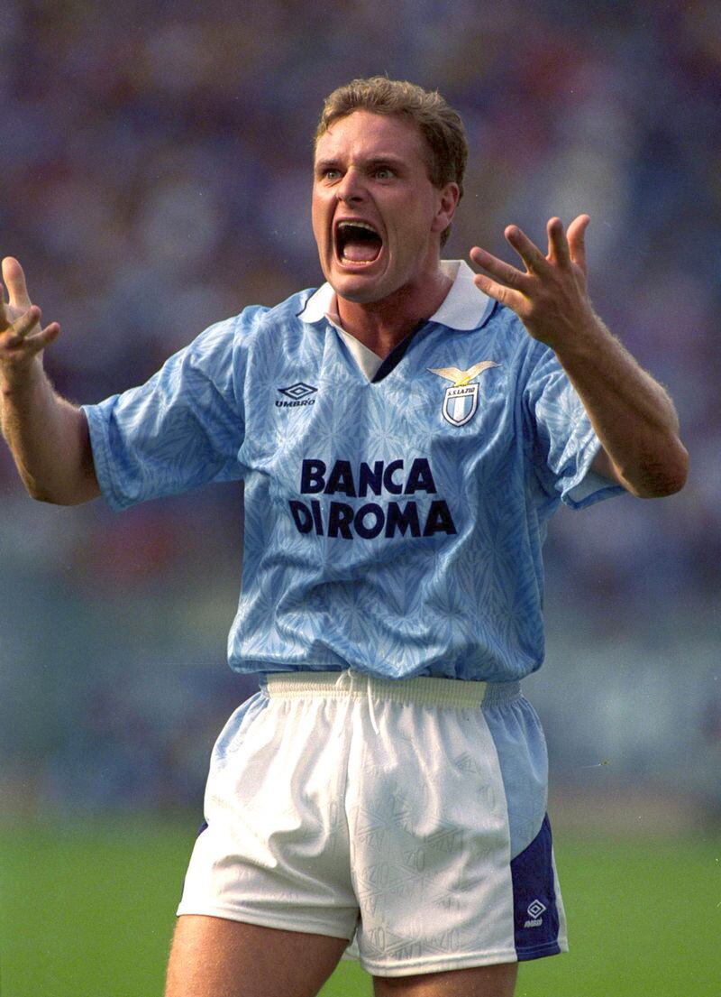Gazza con la maglia della Lazio