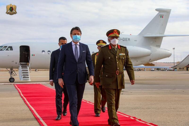 Conte e Di Maio in Libia 1