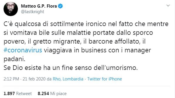 Medico responsabile del pronto soccorso condivide post choc: "Il virus viaggiava in business coi manager padani"