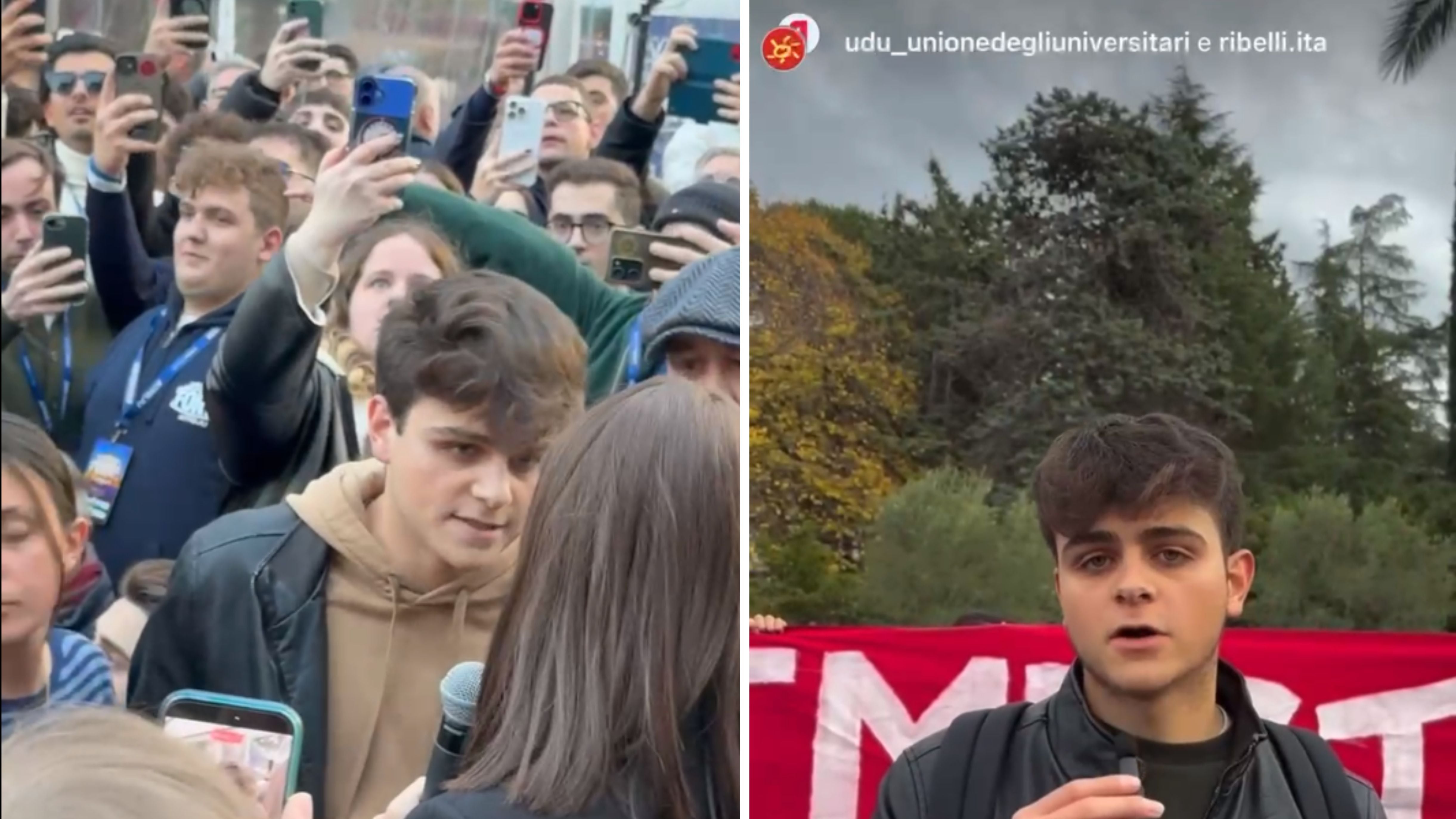 Altro che studente normale, ecco chi è il contestatore di Bernini ad Atreju