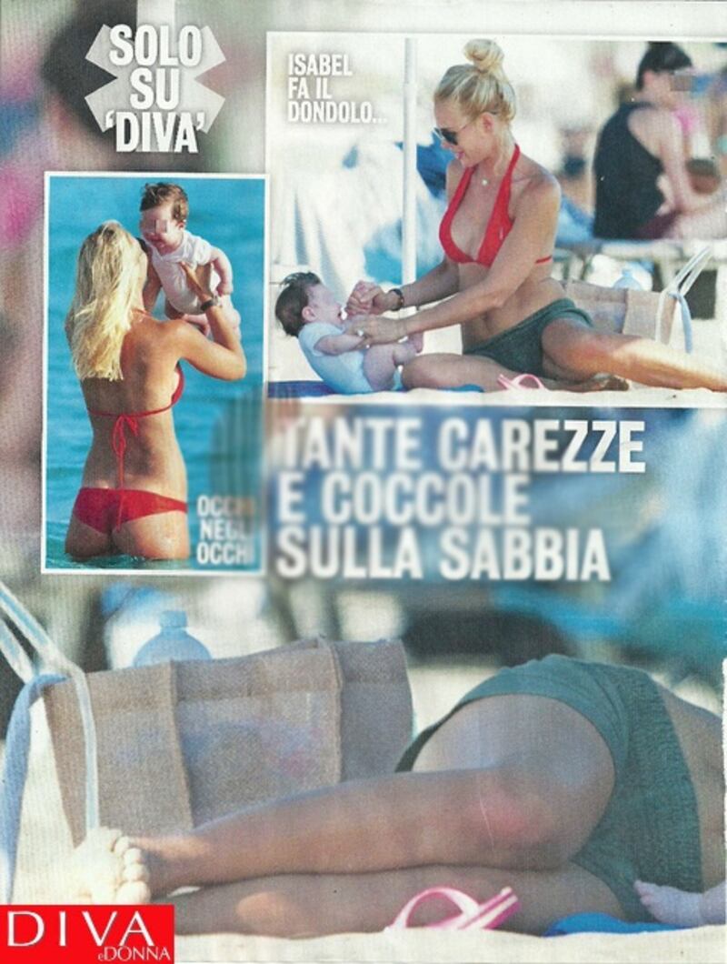 Ilary Blasi mamma tenerissima sulla spiaggia con la piccola Isabel 3