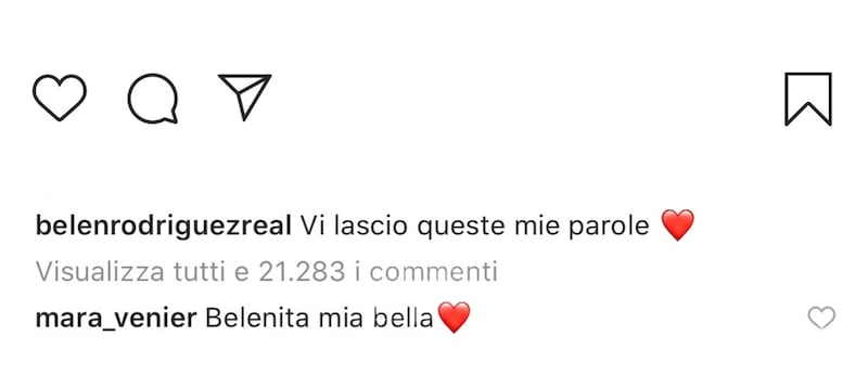 Mara Venier commenta Belen Rodriguez
