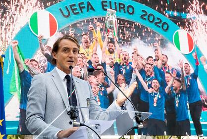Il discorso di Roberto Mancini davanti a Sergio Mattarella
