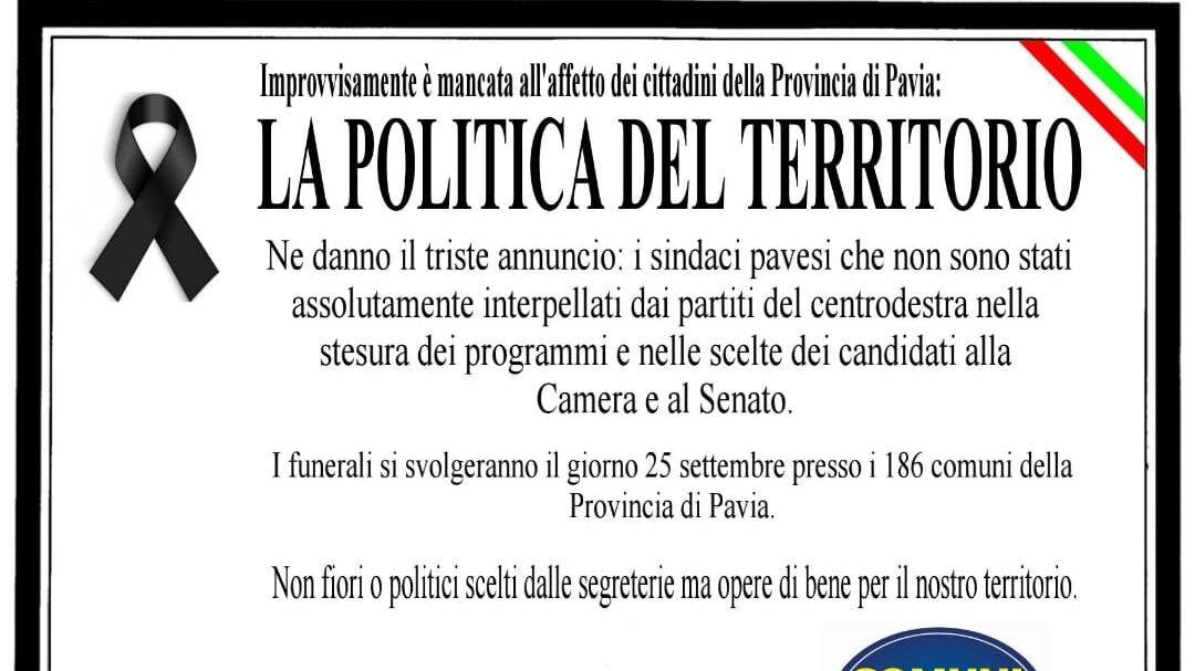 "Muore la politica del territorio". La protesta del sindaco per le liste