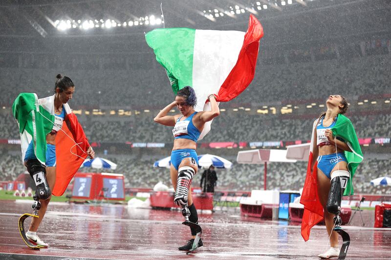 La storica tripletta azzurra nei 100 metri femminili alle Paralimpiadi di Tokyo 2