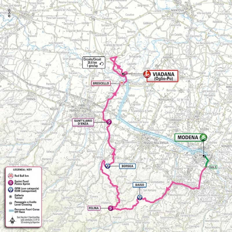 Giro 2025 tappa 12 planimetria
