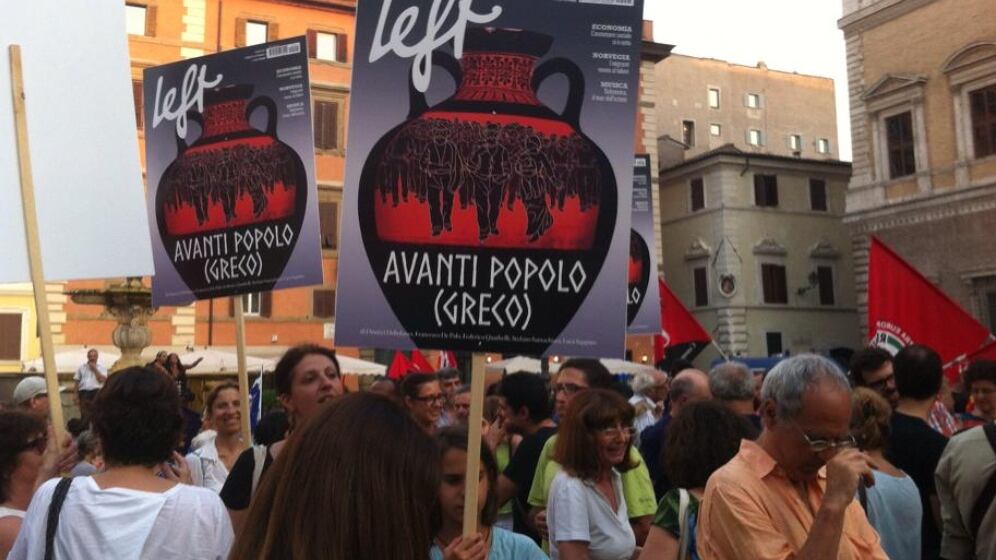 La sinistra radicale in piazza per Tsipras