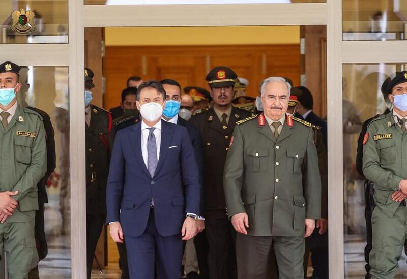 Conte e Di Maio in Libia 3
