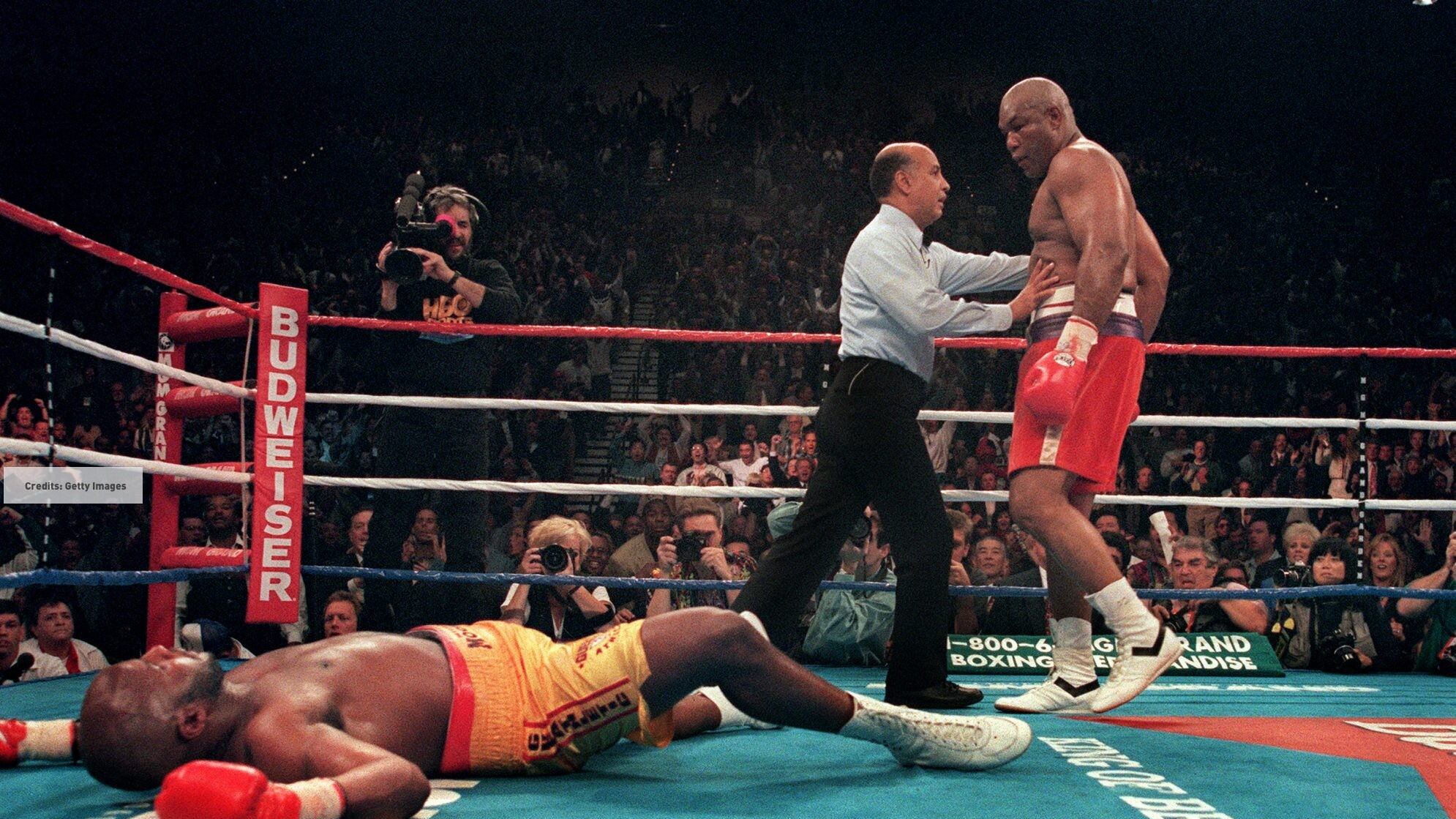 George Foreman finisce al tappeto, ma 20 anni dopo arriva la sua rivincita