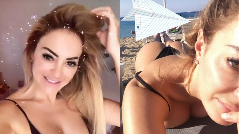 Elena Morali hot in Grecia, il vento alza il vestito e sotto niente