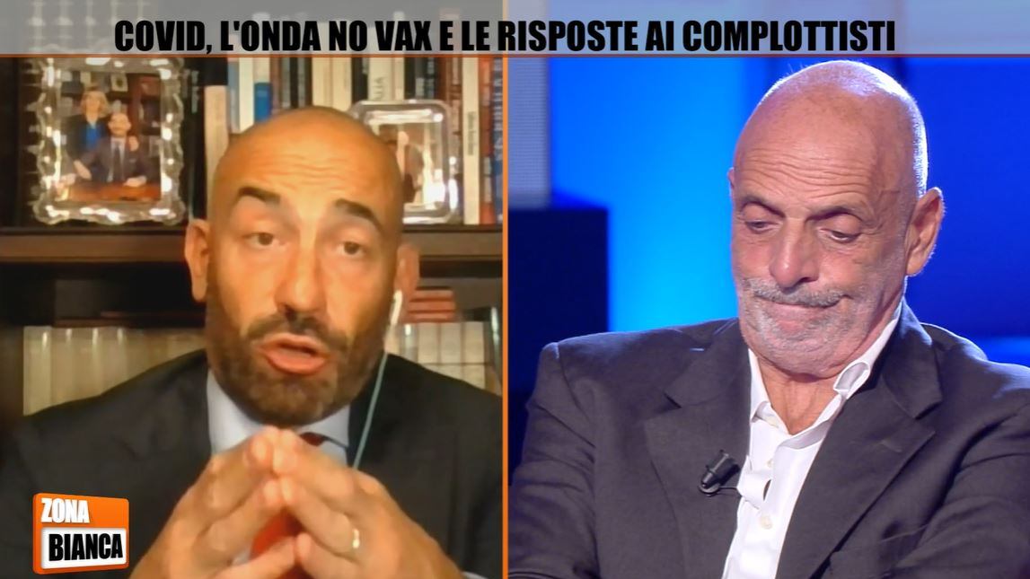 "Il vaccino non funziona", "Fandonie". Scontro in tv tra Paolo Brosio e Bassetti