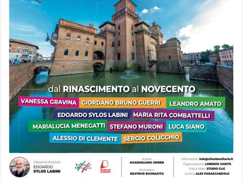 Ferrara sede del dodicesimo Festival delle Città Identitarie. Balboni “Valorizziamo e diffondiamo secoli di cultura ferrarese”
