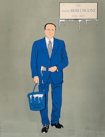 Via Silvio Berlusconi, la dedica dell'artista aleXsandro Palombo al “Self-Made Man” 6