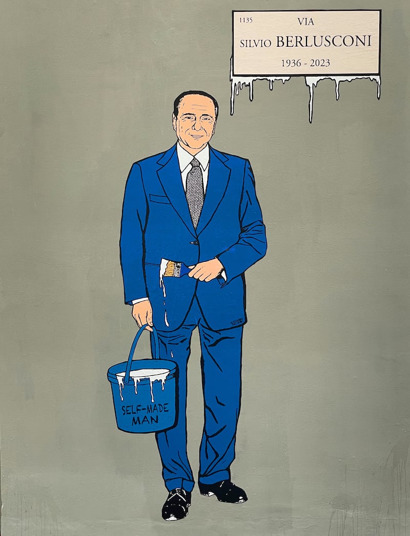 Via Silvio Berlusconi, la dedica dell'artista aleXsandro Palombo al “Self-Made Man” 6