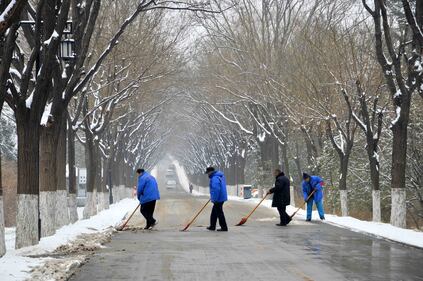 Cina ,la neve rende magica la città vecchia di Qingzhou 10
