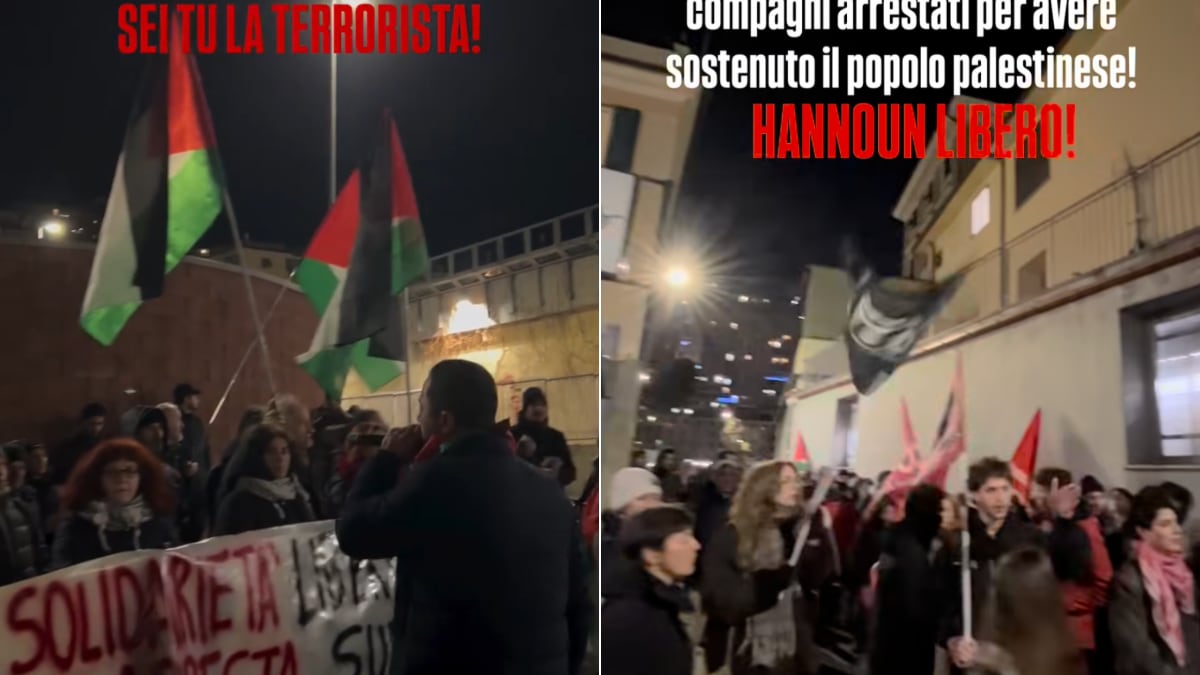 "Meloni fascista, sei tu la terrorista". I cori choc contro il premier durante il presidio per Hannoun