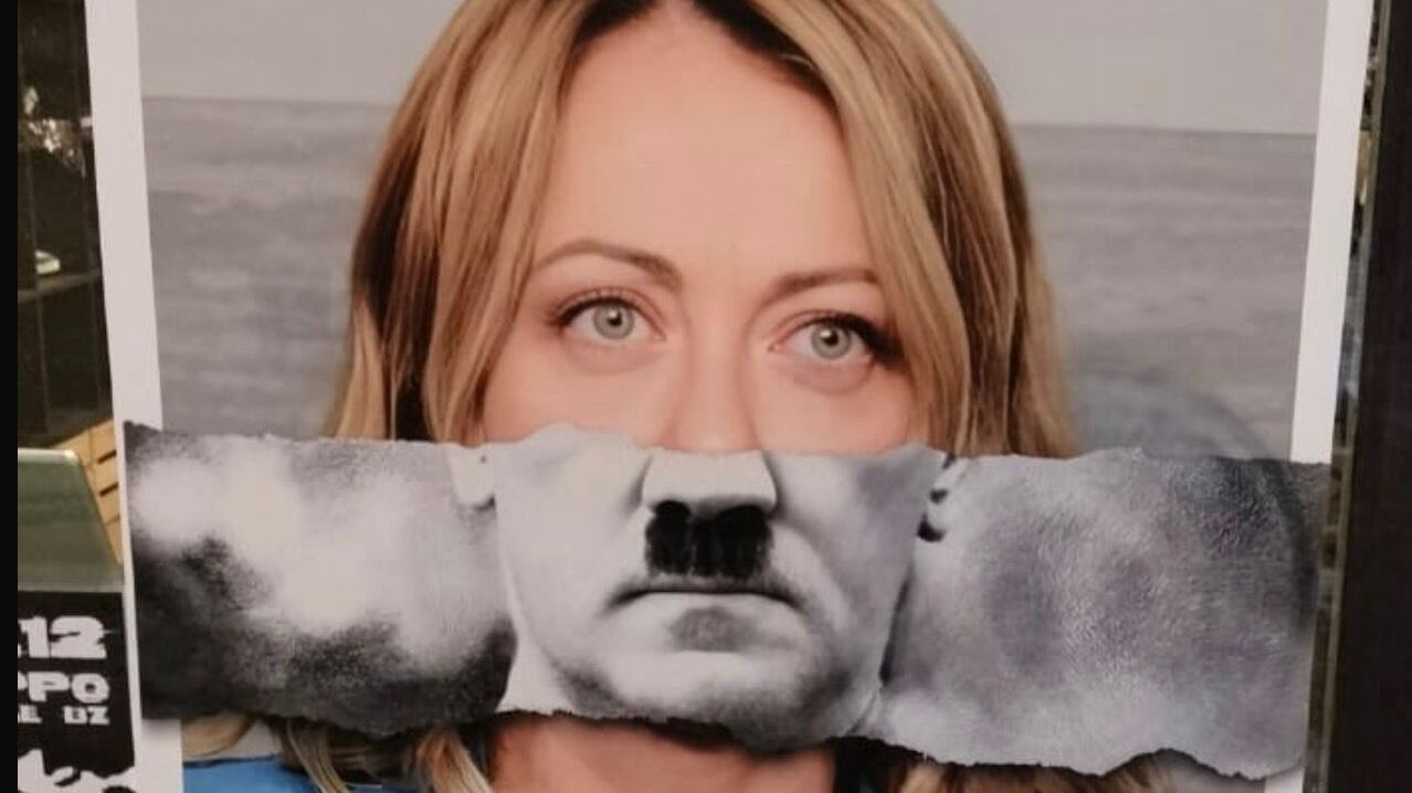 Meloni come Hitler in vetrina a Bolzano: ancora odio rosso contro il premier