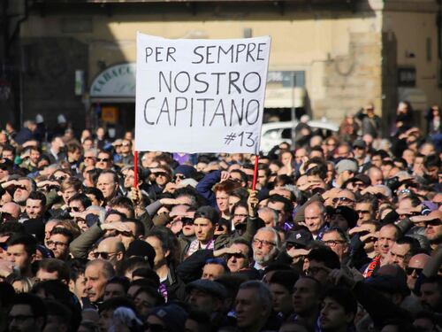 Il saluto di Firenze a Davide Astori