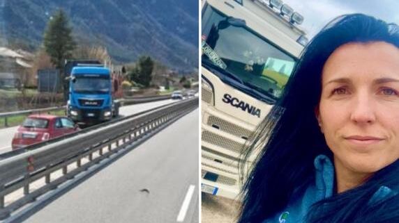 Con il suo tir blocca un'auto contromano. Così la camionista eroina evita una strage