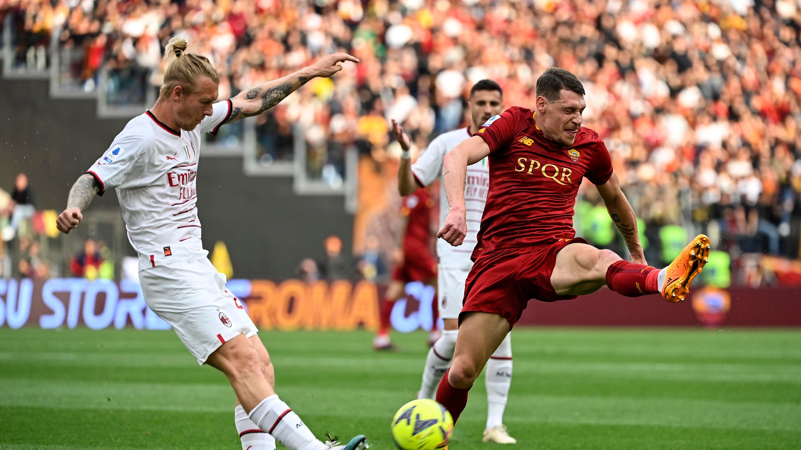 Roma-Milan, botta e risposta nel finale: finisce 1-1 all'Olimpico