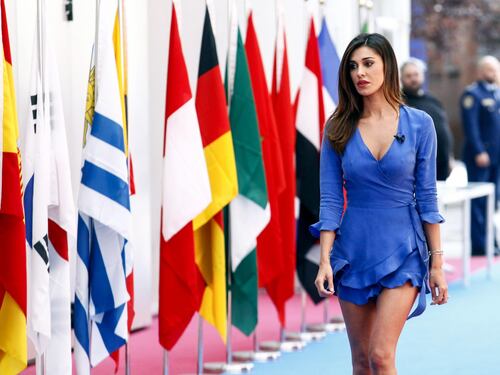 Belen Rodriguez sfila per i Mondiali di Calcio Russia 2018