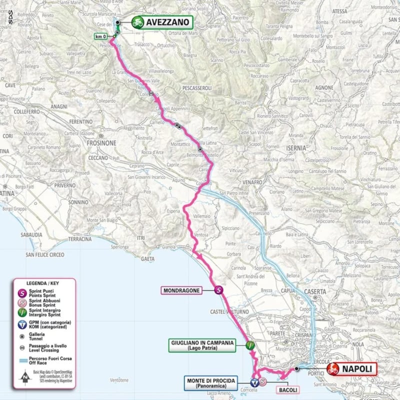 Giro 2024 tappa 9 planimetria