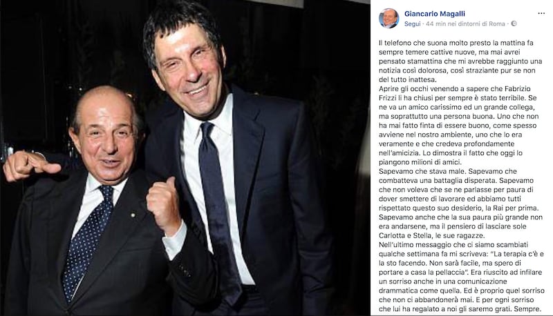 Fabrizio Frizzi, il cordoglio social dei vip 1