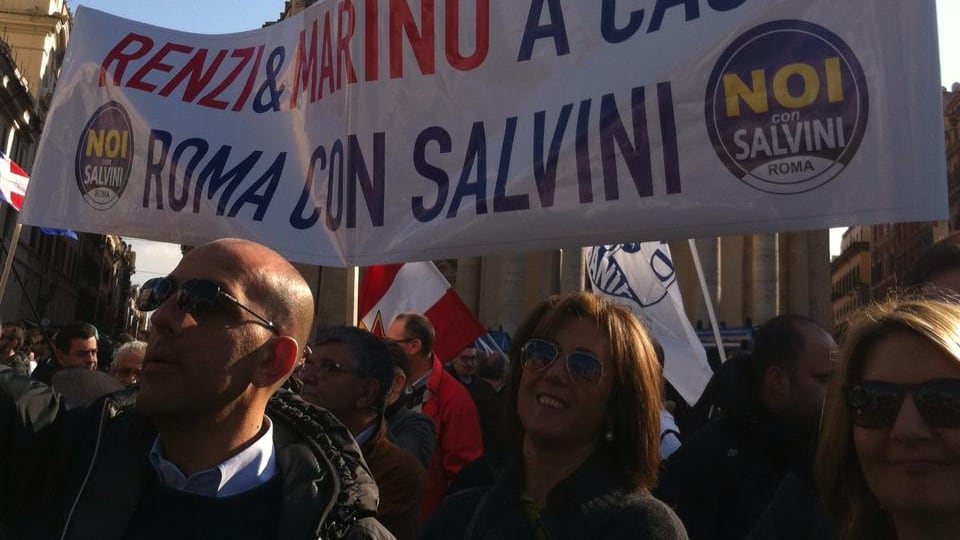 Viaggio nella piazza romana di Salvini