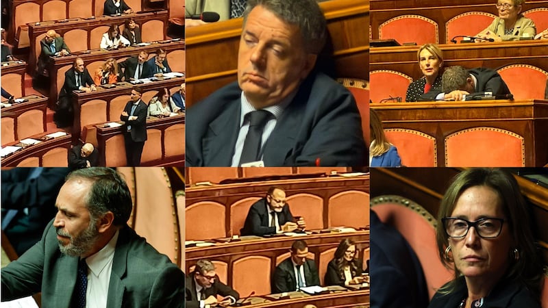 Tra smorfie e sorrisi i parlamentari ascoltano la Meloni - Guarda le foto