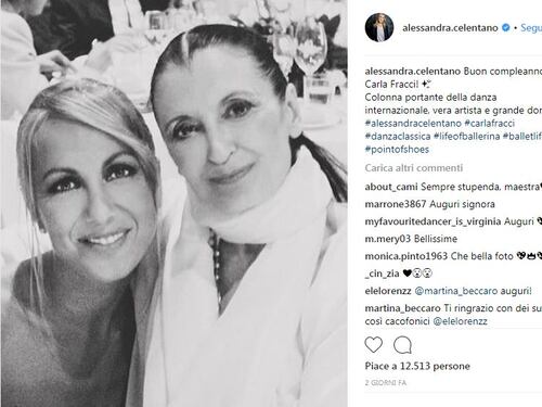 Celentano, messaggio alla Fracci: "Una colonna portante"