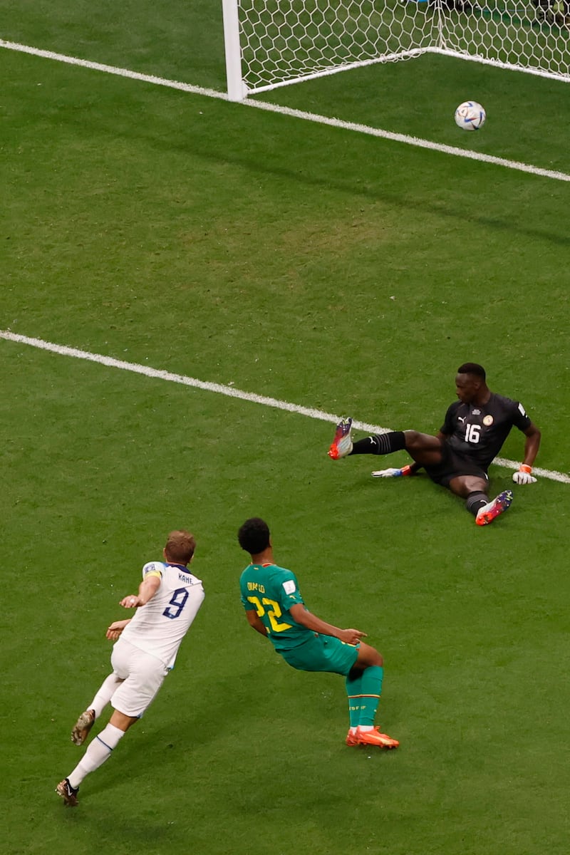 Harry Kane segna il 2-0 in Inghilterra-Senegal