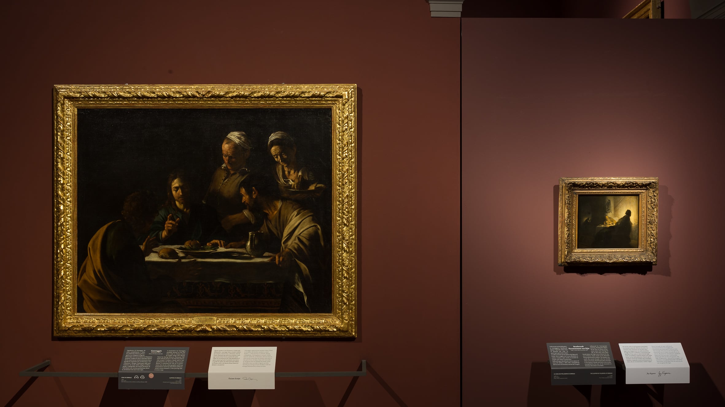 Caravaggio-Rembrandt dialogo "a cena" alla Pinacoteca di Brera