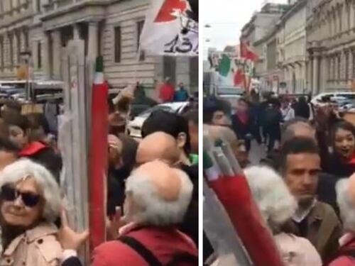 Milano, la sfilata del 25 aprile finisce in rissa tra grillini e Pd