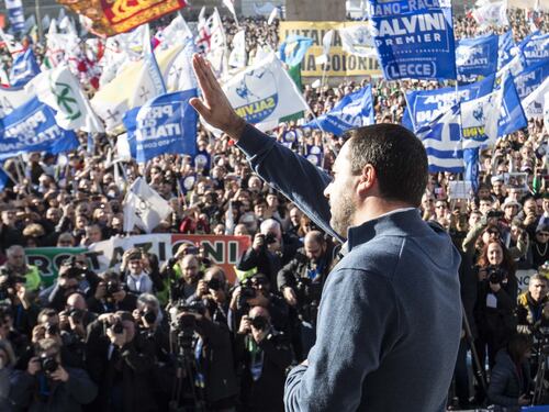 La Lega di Salvini in piazza del Popolo