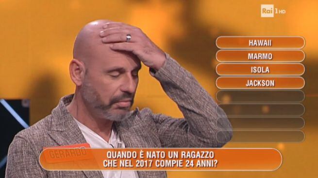 Gaffe a l'Eredità, Conti: "Siete forti in matematica"
